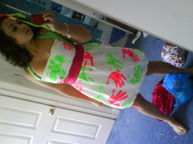 Handprint Puffball Dress