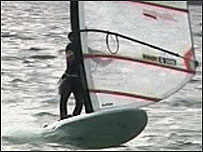 Sailboarding action