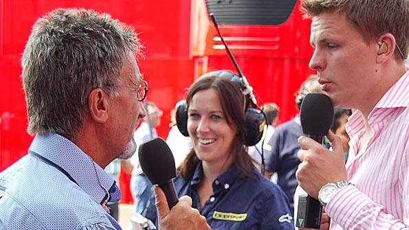 Eddie Jordan, Lee McKenzie and Jake Humphrey