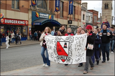 Darlo fans march in protest