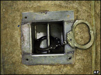 Cezaevi kapısı ve kelepçe