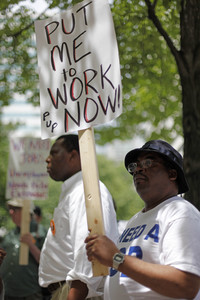 Unemployment rally in Philadelphia last month (AP Photo/Matt Rourke, file)