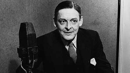 TS Eliot at a BBC microphone
