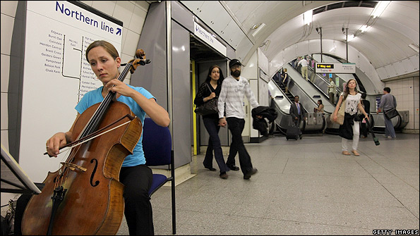 BBC Symphony Orchestra perform in Waterloo station