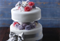 Simple two-tiered wedding cake 