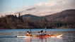 Fred and Dougie kayaking on the Caledonian Canal.