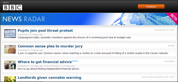 Screengrab news radar