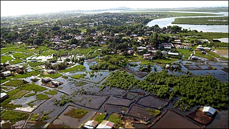 Flooded fields near Monrovia, Liberia