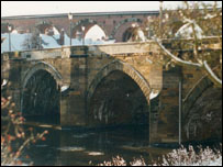 The viaduct in the distance