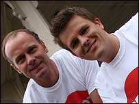 Jeremy Goss and Jake Humphrey launch Sport Relief.