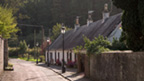View down cottage-lined street in the village of Dalserf in the Cyde Valley.