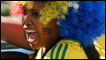 A South African football fan (Salim Kikeke/BBC)