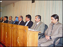 مقامات وزارت تحصيلات عالی افغانستان و دانشگاه کاردان، در مراسم گشايش اين دانشگاه