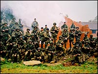 Pam's son and comrades before leaving for Iraq