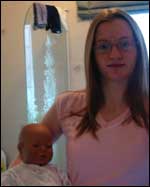 Jessica Cosnett in the bathroom.