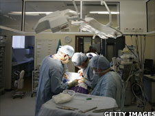 Doctors in operating theatre