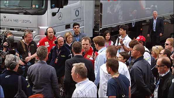 We're are in there somewhere... with Stefano Domenicali of Ferrari!