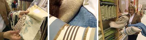 Nina Campbell choosing fabrics