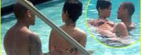 Chris Brown and Rihanna in pool