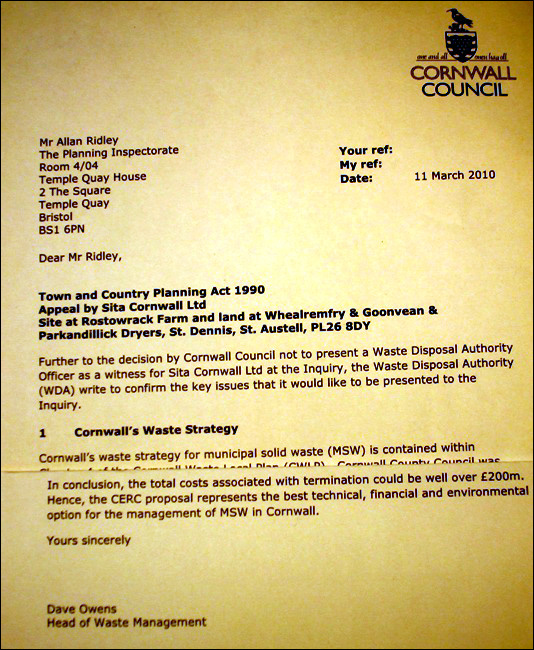 Letter from Dave Owens