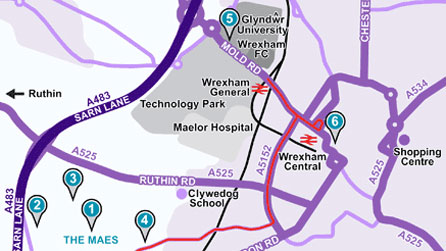 A map of this year's Eisteddfod key locations.