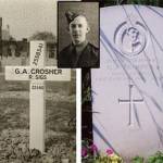 George's Cross - Longuenesse Souvenir Cemetery, France. Inset - George Alebert Crosher.