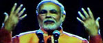 Hologram of India's prime minister, Narendra Modi