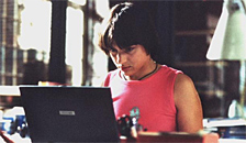 A girl at a computer