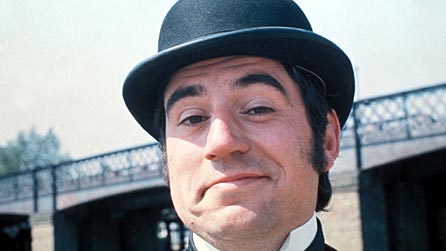 Terry Jones in costume for 'The Ministry of Silly Walks' sketch from Monty Python's Flying Circus