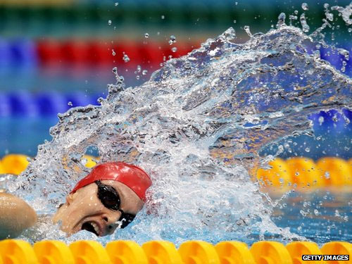 Hannah Russell of Great Britain competes in the Women's 400m Freestyle 