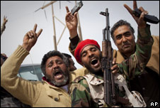 Rebels near Ras Lanuf, Libya