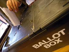 Voter at ballot box