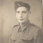 I'd just joined the army in Blackpool, and they took this photo of me in my uniform. It was taken in the days before uniforms had button-up collars and ties.