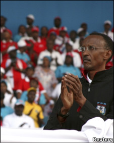 President paul kagame attends and election campaign rally in Kigali