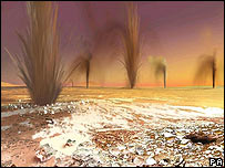 مریخ کے برفانی سطح سے گیس کے فوارے پھوٹ رہے ہیں