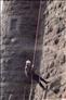 Still as active as ever, Jim abseils down the side of Scrabo tower for charity.