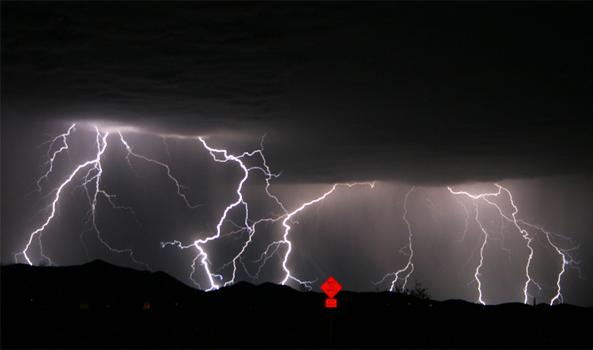 lightning strikes, tucson valley