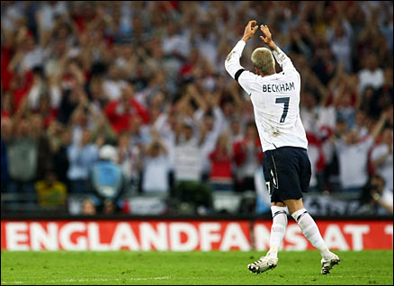 David Beckham's appearance against Brazil was his first for England since last summer's World Cup