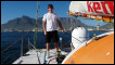 Mike Perham aboard his yacht in Cape Town harbour 