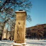 This is the Cenotaph at Castle Park, Whitehaven, Cumbria, following a snowfall. Each year in November, on Remembrance Sunday, poppy wreaths are laid as a tribute to the victims of World War Two and other conflicts. Similar services are held throughout Britain. A Silent Witness ‘Never Forget’