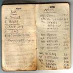 Copy of my Grandads personal notes, showing the list of 1st Troop Crew names, including his CO Captain Holland.