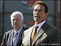 California Valisi Schwarzenegger ve McCain