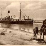 Steamer passing through Suez Canal