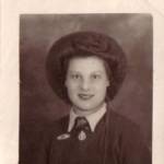 Patricia Cowen (later Durrant) in Land Army uniform in 1942, aged 17