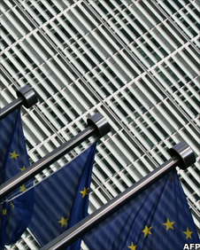 European flags outside the European Commission's Berlaymont building