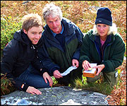 Kev finds his first letterbox with a little help..