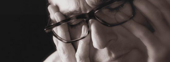 Unhappy man in an office