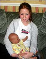 Jessica's friend Faye with the baby.
