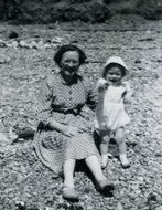 Me and my mother on the beach at St Bees