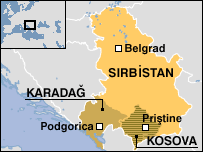 Sırbistan Karadağ haritası